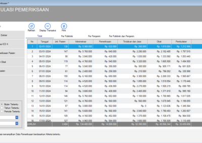 Software Aplikasi Manajemen Klinik - Rekapitulasi Pemeriksaan